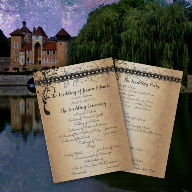 Programa Medieval Renaissance Gold & Black Wedding (Subido por el creador)