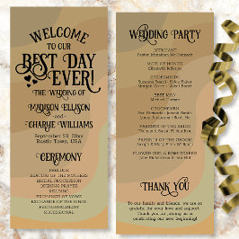 Programa Mejor Día de Ever Earthtone Retro Swirls Boda