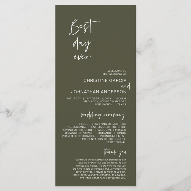 Programa Mejor día de la historia, verde de la salvia Minim (Anverso)