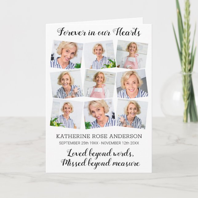 Programa Memorial 9 Foto Orden Moderno Del Funeral De Servi (Anverso)