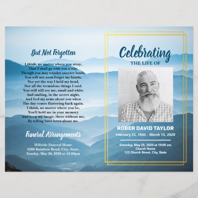 Programa Memorial de la Orden Funeral del Servicio (Anverso)