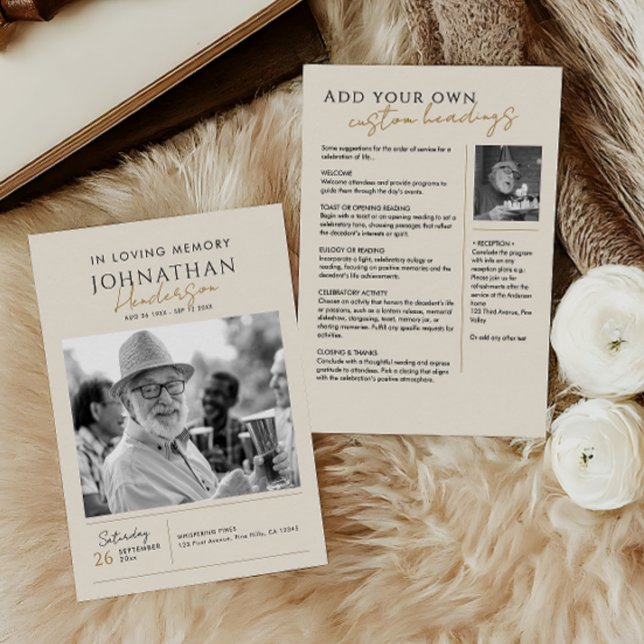 Programa Memorial elegante de 2 fotografías en memoria amor (Subido por el creador)