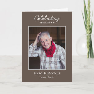 Programa Memorial funeral de la foto elegante marrón