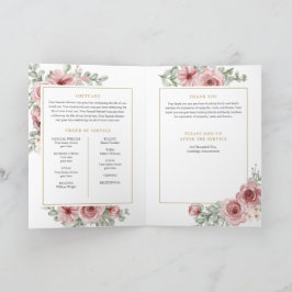 Programa Memorial Funeral Orden Del Servicio Foto Floral