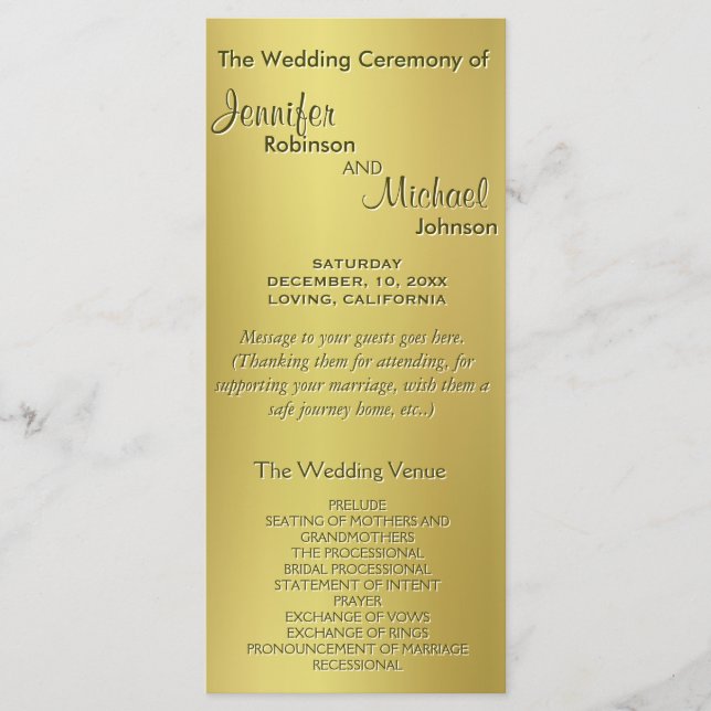 Programa Metálico de Boda de Oro (Anverso)