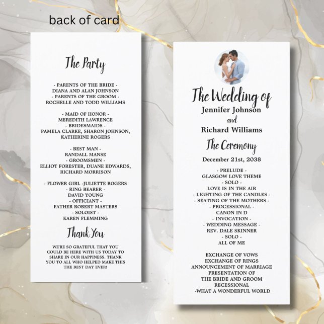 Programa minimal elegante de matrimonio fotográfic (Subido por el creador)