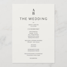Programa Minimal Modern Civil Wedding Program