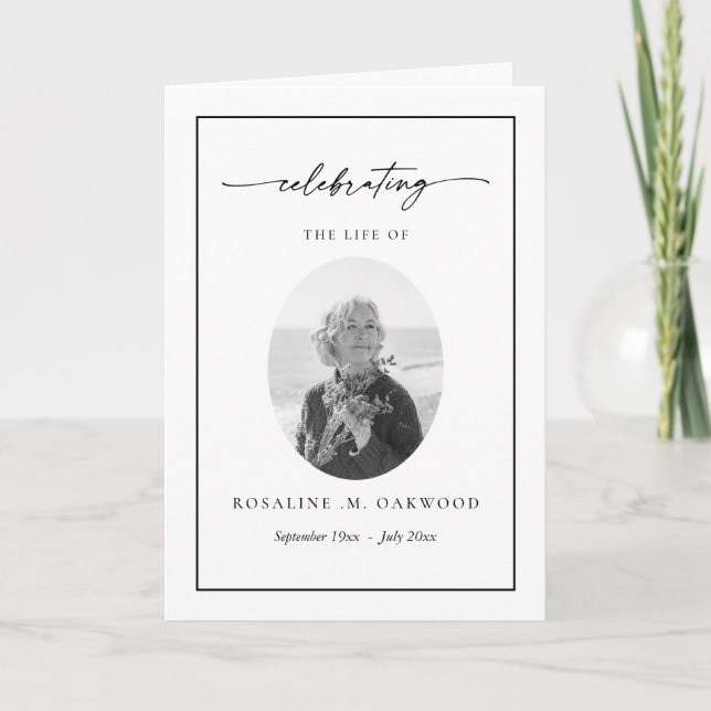 Programa Minimalist Celebration of Life Memorial Funeral  (Anverso)