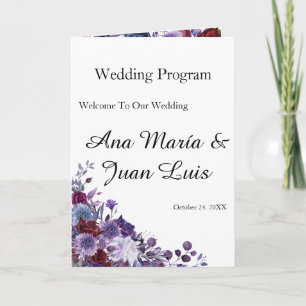 Programa Minimalist Editorial Wedding Program Folded Card