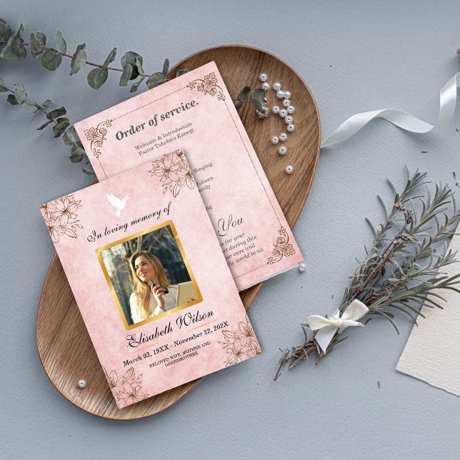 Programa Minimalist Funeral Program – In Loving Memory Phot (Minimalist Funeral Program – In Loving Memory Photo)