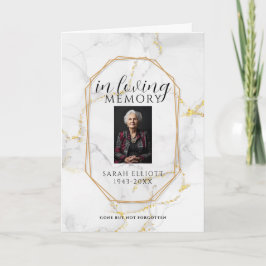 Programa Minimalist Photo Funeral Order of Service Folded 