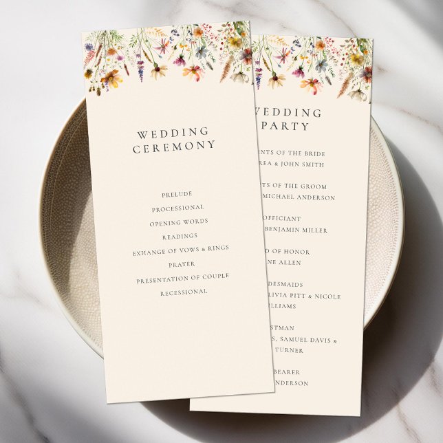 Programa minimalista Boho de Boda Floral (Subido por el creador)