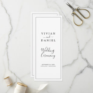 Programa minimalista De Boda De Corto Orden De Ser