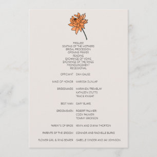 Programa minimalista de Boda de Crisantemo