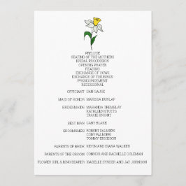 Programa minimalista de Boda de Daffodil
