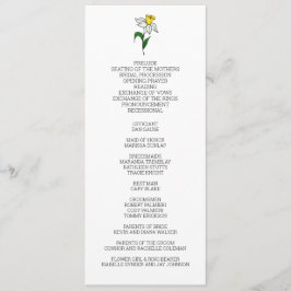 Programa minimalista de Boda de Daffodil