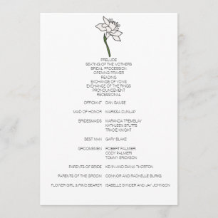 Programa minimalista de Boda de Narciso