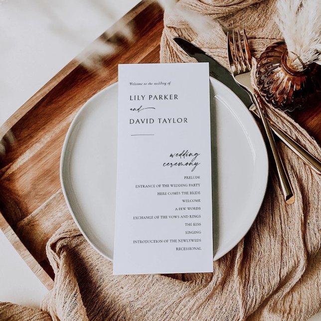 Programa minimalista de Boda Moderna (Subido por el creador)
