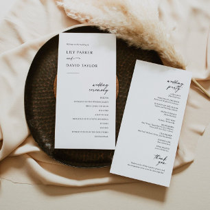 Programa minimalista de Boda Moderna