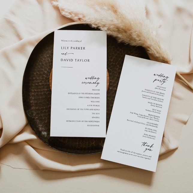 Programa minimalista de Boda Moderna (Subido por el creador)