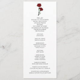 Programa minimalista de Bodas de Carnaciones Rojas