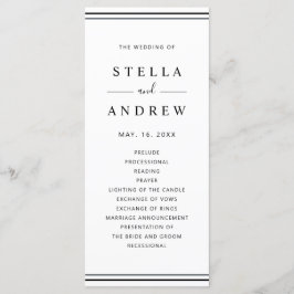 Programa minimalista de Bodas Modernas en Blanco y