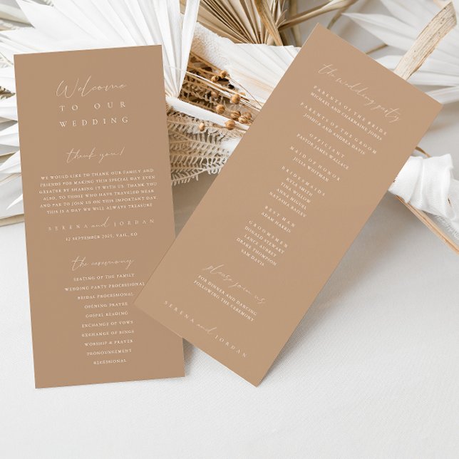 Programa minimalista de Ceremonia Boda de Pale Tau (Subido por el creador)