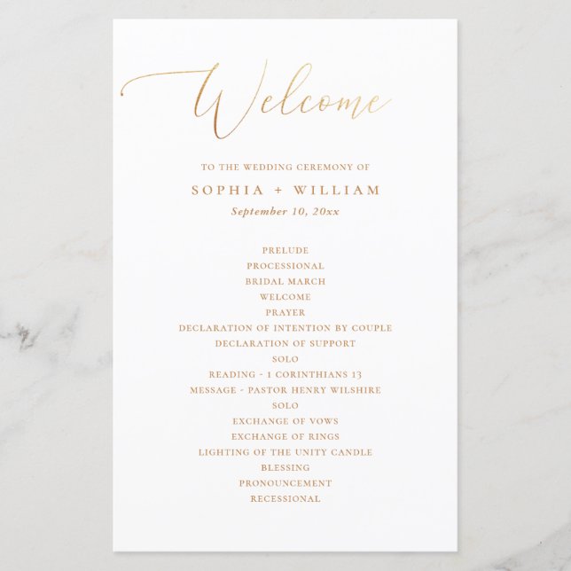 Programa minimalista de Ceremonia de Guiones de Or (Anverso)