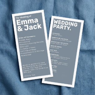 Programa Minimalista moderno de ceremonias de Boda