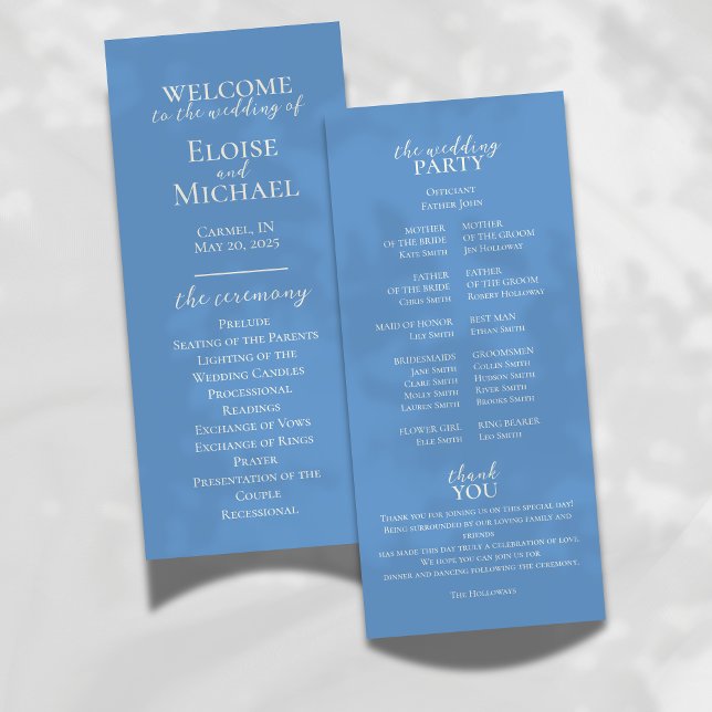 Programa Minimalista moderno de ceremonias de Boda (Guide your guests through the ceremony in style with this Modern Wedding Program.)