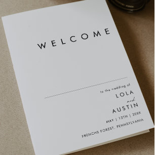 Programa Minimalista moderno de matrimonio doblado