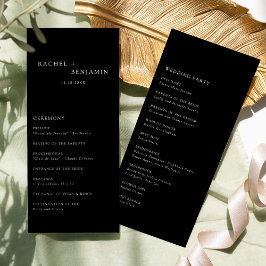 Programa minimalista simple Boda Ceremonia Black