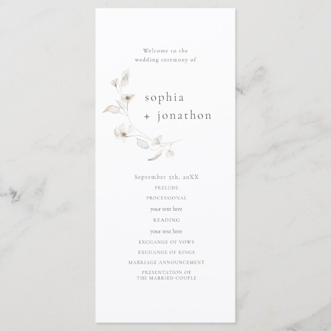 Programa Mínimo de Boda de Guión (Anverso)