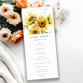 Programa mínimo de Boho Sunflower Rustic Wedding