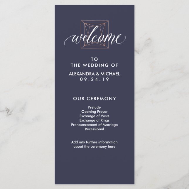 Programa Mínimo Moderno de Boda Geométrica de Diam (Anverso)