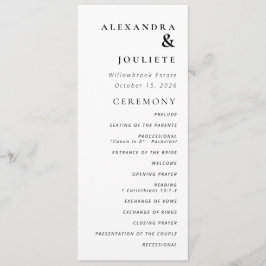 Programa Mínimo Moderno De Boda Orden De Eventos