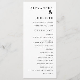 Programa Mínimo Moderno De Boda Orden De Eventos