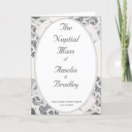 Programa Misa de Boda Católica con Encaje Rosa Champán