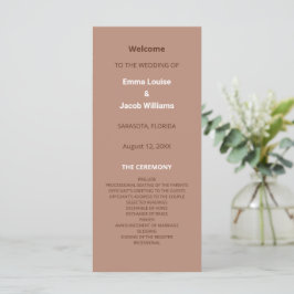 Programa Mocha Brown de Boda Moderna