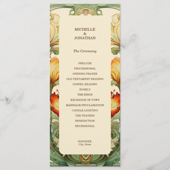 Programa Moda de época Art Nouveau botánico Alfonse Mucha (Anverso)