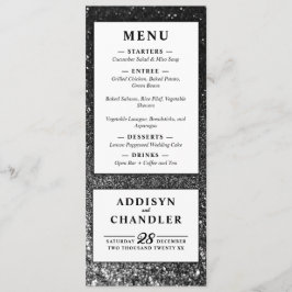 Programa Moda de Glam Blanco y Negro Purpurina Boda moderna