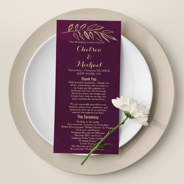 Programa Moda de las hojas del purpurina de oro burdeos (Chic burgundy gold glitter leaves Program )