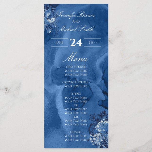 Programa Moda floral color agua Ombre Azul Elegante (Anverso)