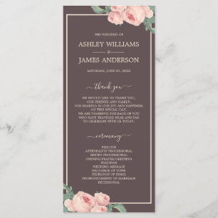 Programa Moda Floral Vintage Rosa Rosa Borgoña Boda