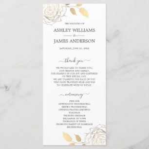 Programa Moda Script Rosa floral dorado Boda simple