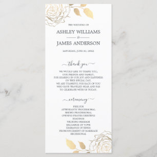 Programa Moda Script Rosa floral dorado Boda simple