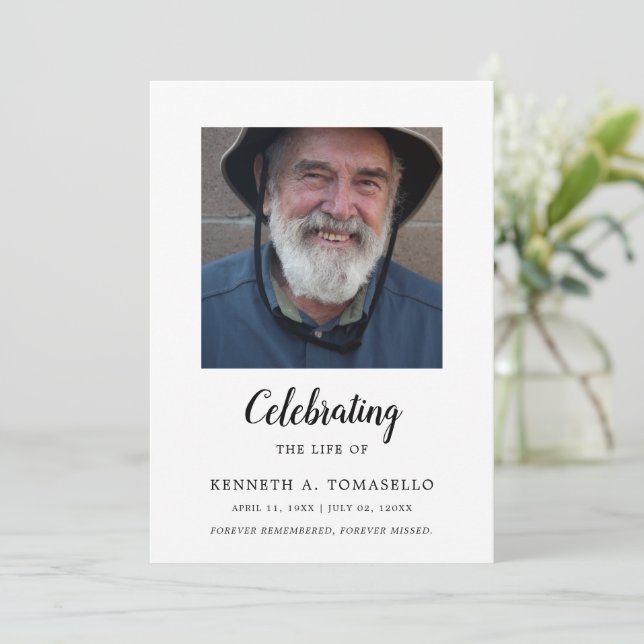 Programa Modern Celebration Of Life Memorial Photo Flat (Anverso de pie)