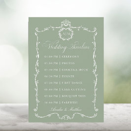 Programa Modern Classic French Sage Green Wedding Timeline