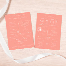 Programa Modern Coral Infographic Spring Wedding Program