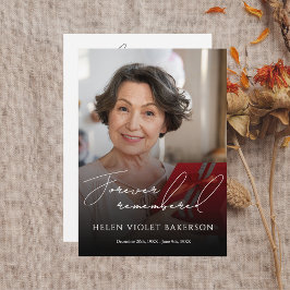 Programa Modern Elegant Script Photo Funeral Flat